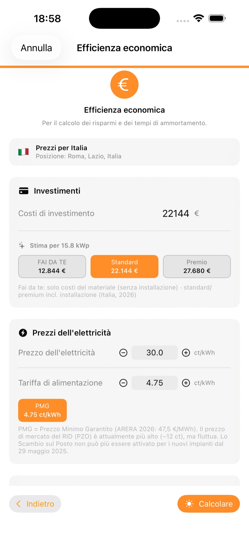 Efficienza economica: costi, autoconsumo, batteria di accumulo