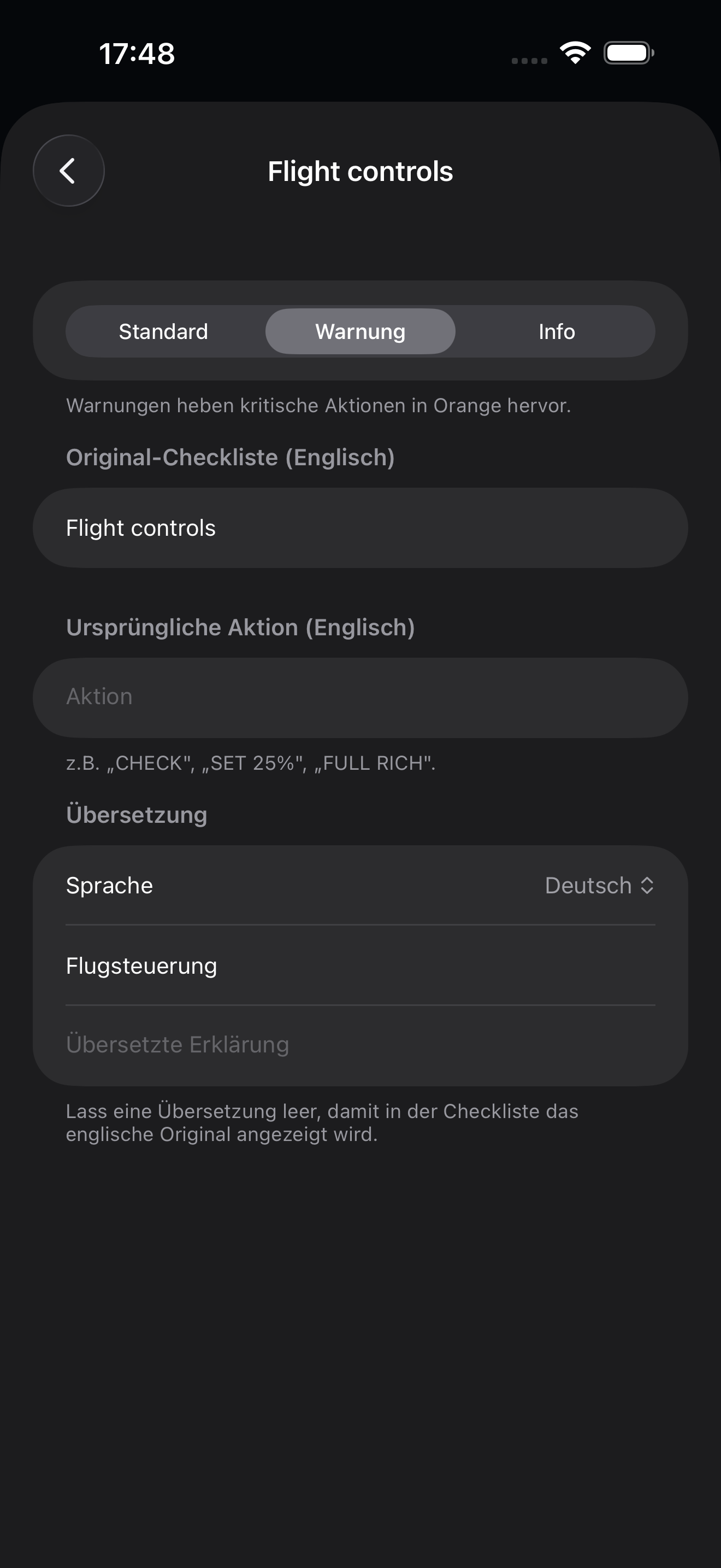 Der mehrsprachige Checklisten-Editor in SimProcedures